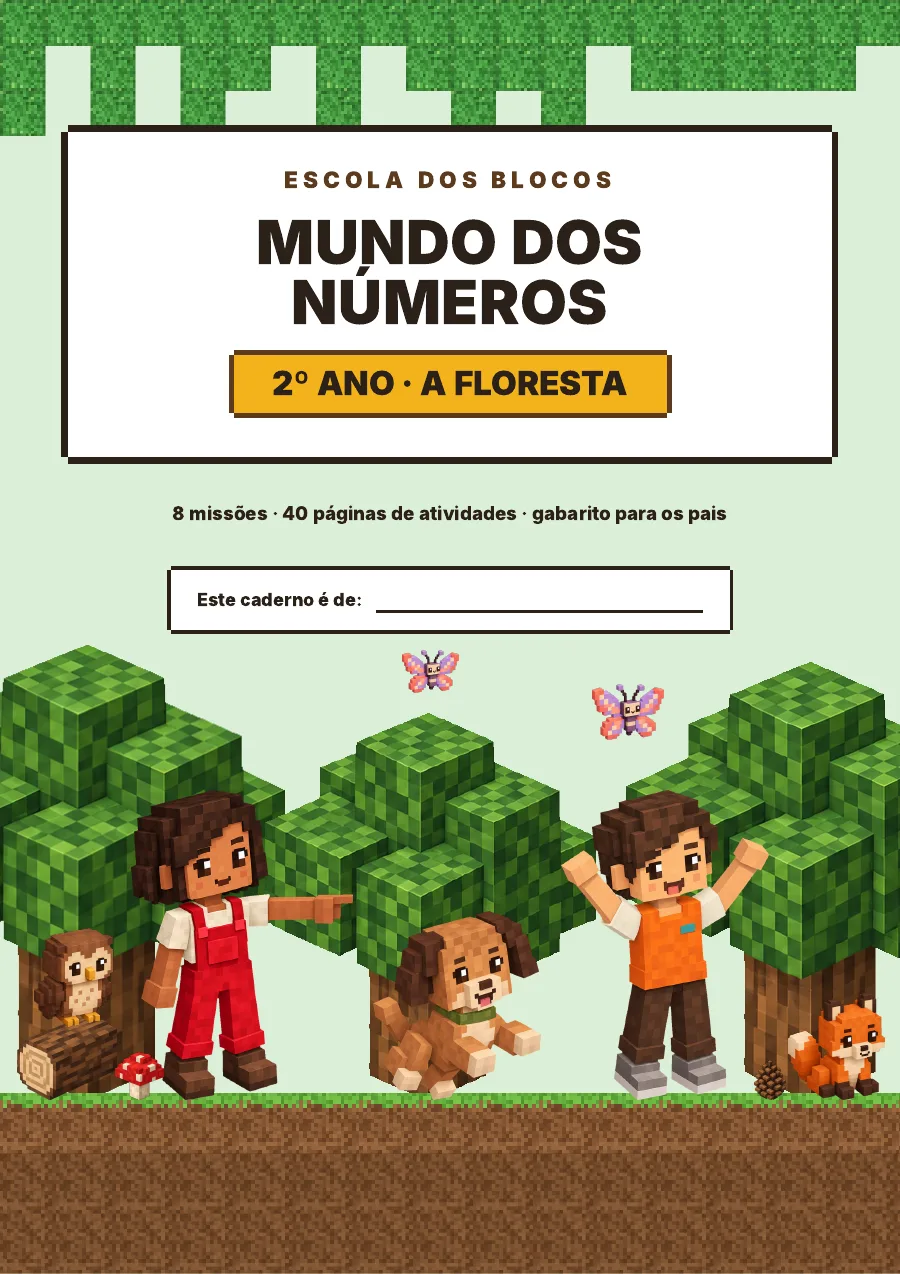 Capa do Mundo dos Números do 2º ano, na floresta