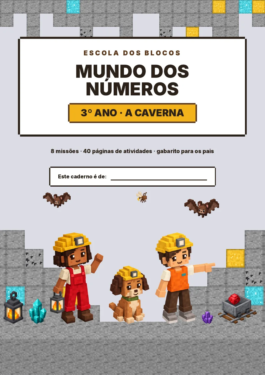 Capa do caderno Mundo dos Números, 3º ano