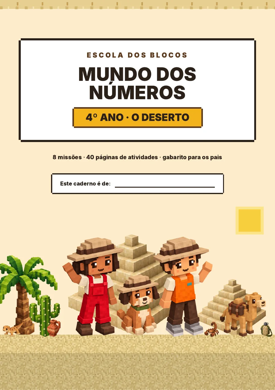 Capa do Mundo dos Números do 4º ano, no deserto