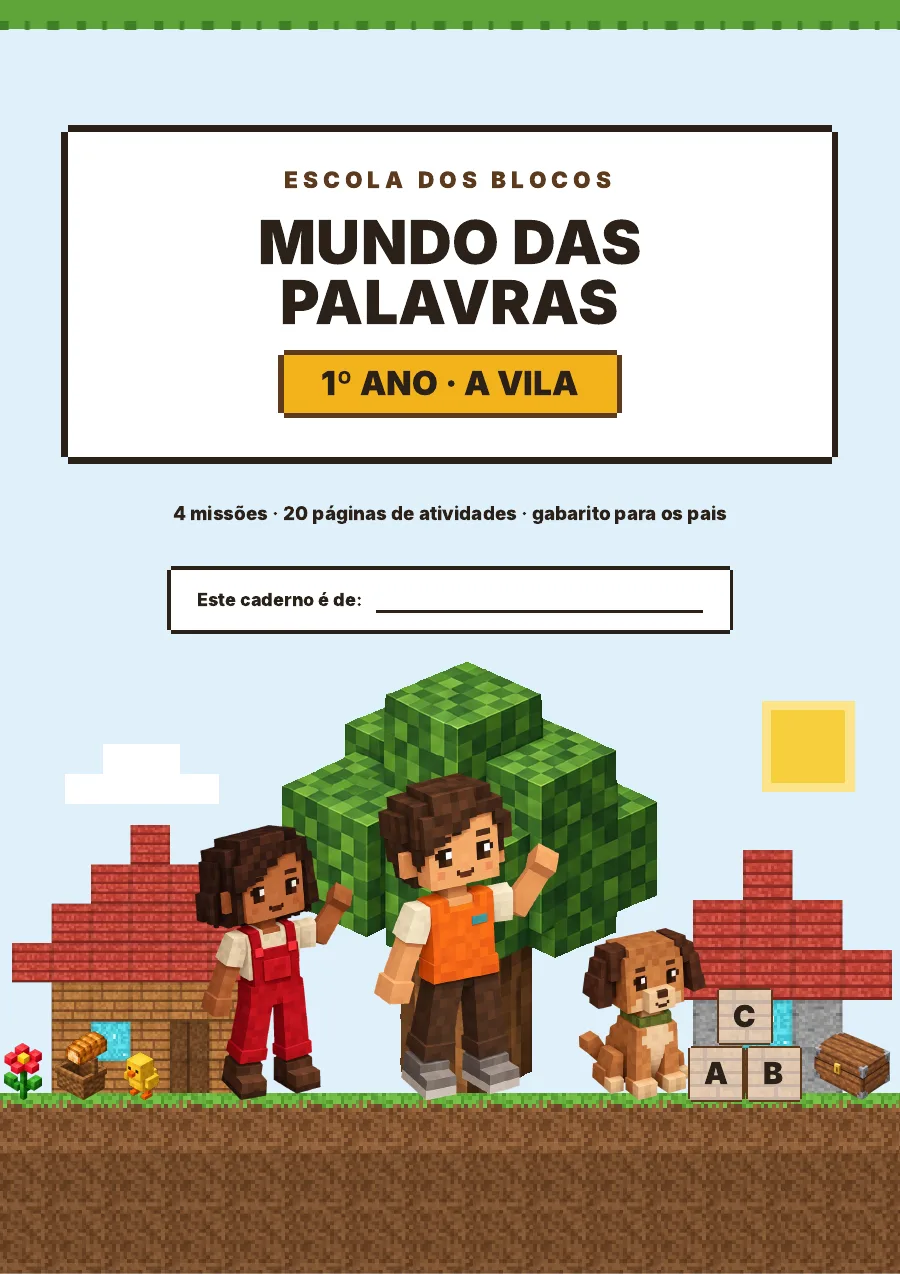 Capa do caderno Mundo das Palavras, 1º ano