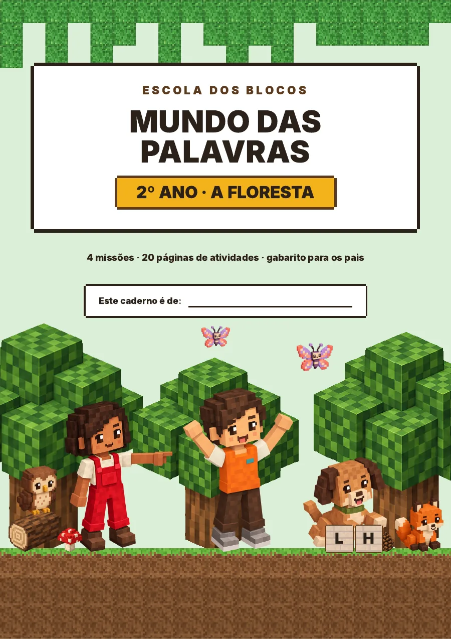 Capa do caderno Mundo das Palavras